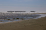 A view of the Pacific Ocean along Combers Beach near Tofino, BC